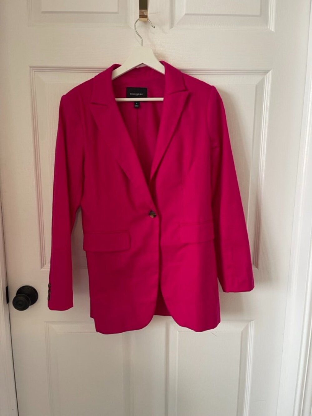 Banana Republic Hot Pink Linen Blazer Size 4 NWOT
